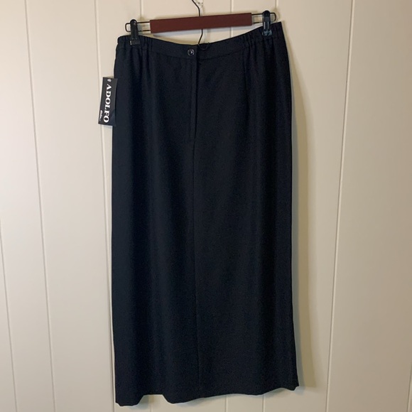 NWT Adolfo Atelier Black Midi Skirt Size 16 - Picture 5 of 6